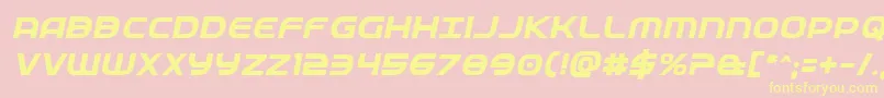 Fedserviceboldital-Schriftart – Gelbe Schriften auf rosa Hintergrund