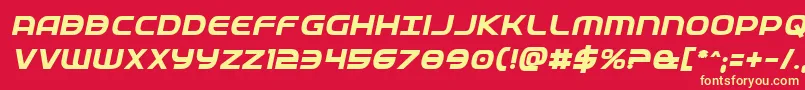 Fedserviceboldital Font – Yellow Fonts on Red Background