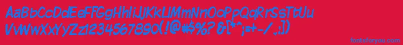 フォントKomikaDisplayTight – 赤い背景に青い文字
