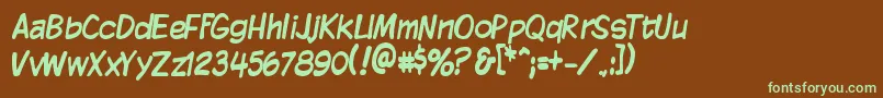 KomikaDisplayTight Font – Green Fonts on Brown Background