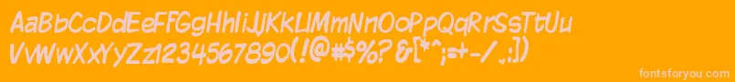 KomikaDisplayTight-Schriftart – Rosa Schriften auf orangefarbenem Hintergrund