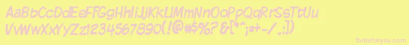 KomikaDisplayTight Font – Pink Fonts on Yellow Background