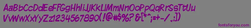 Шрифт KomikaDisplayTight – фиолетовые шрифты на сером фоне