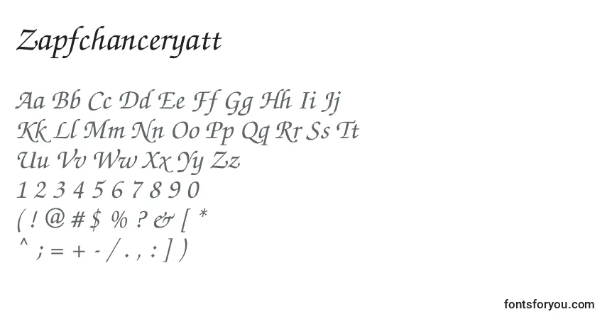 Czcionka Zapfchanceryatt – alfabet, cyfry, specjalne znaki