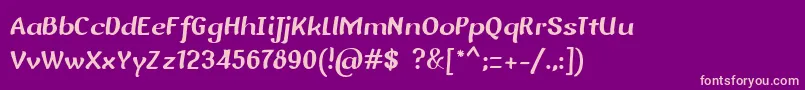 フォントBaldo – 紫の背景にピンクのフォント
