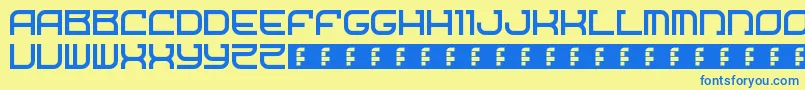 More about StarshipOne Font StarshipOne Font – Blue Fonts on Yellow Background