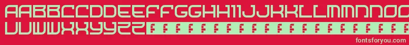 StarshipOne Font – Green Fonts on Red Background