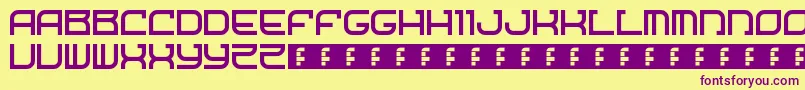 StarshipOne Font – Purple Fonts on Yellow Background