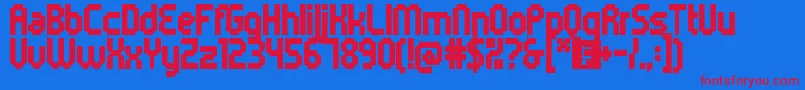 5metrikBlackCondensed Font – Red Fonts on Blue Background