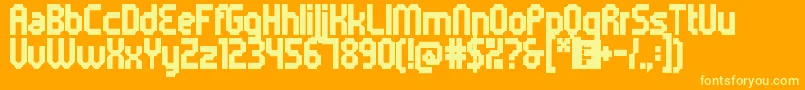 5metrikBlackCondensed Font – Yellow Fonts on Orange Background