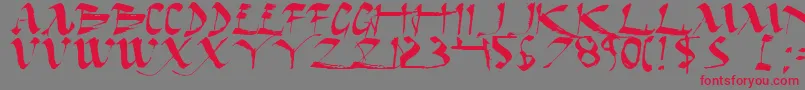 フォントDarkhe – 赤い文字の灰色の背景