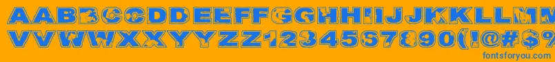 Kulkeuma Font – Blue Fonts on Orange Background