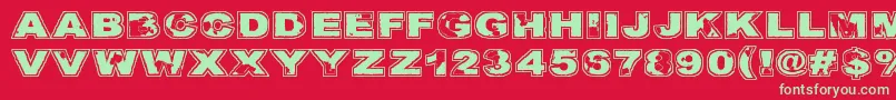 Kulkeuma Font – Green Fonts on Red Background