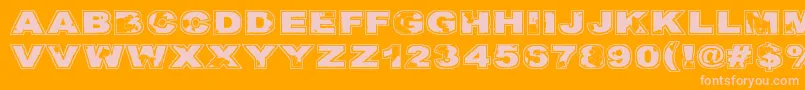 Kulkeuma Font – Pink Fonts on Orange Background