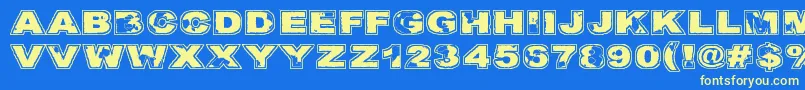 Kulkeuma Font – Yellow Fonts on Blue Background