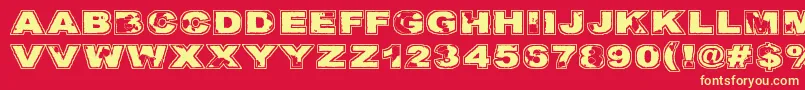 Kulkeuma Font – Yellow Fonts on Red Background