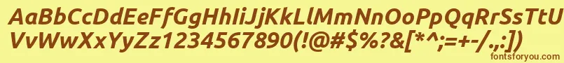 UbuntuBoldItalic Font – Brown Fonts on Yellow Background