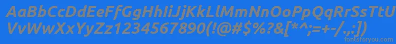 Czcionka UbuntuBoldItalic – szare czcionki na niebieskim tle