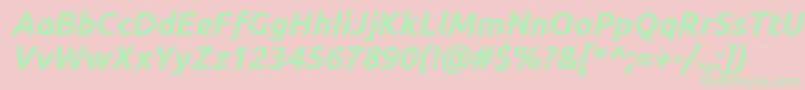 フォントUbuntuBoldItalic – ピンクの背景に緑の文字