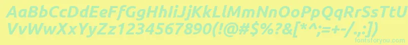 UbuntuBoldItalic Font – Green Fonts on Yellow Background