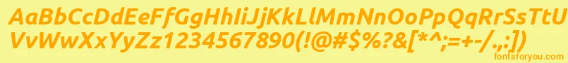 UbuntuBoldItalic Font – Orange Fonts on Yellow Background