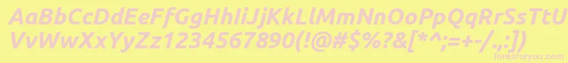 UbuntuBoldItalic Font – Pink Fonts on Yellow Background