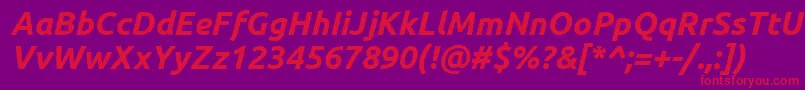 UbuntuBoldItalic Font – Red Fonts on Purple Background