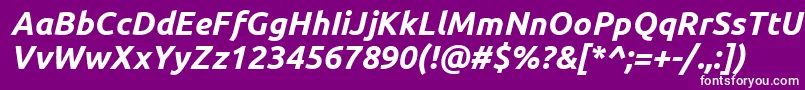 Police UbuntuBoldItalic – polices blanches sur fond violet