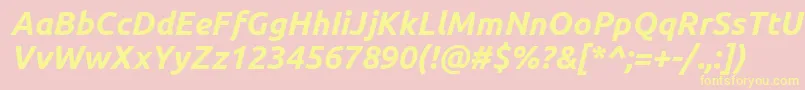 UbuntuBoldItalic Font – Yellow Fonts on Pink Background