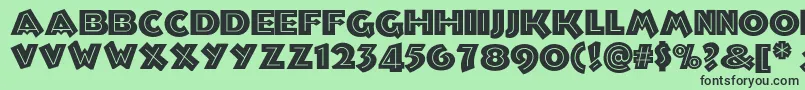 Troglodytenf Font – Black Fonts on Green Background