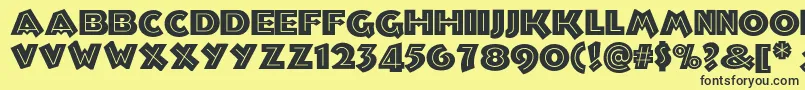 Troglodytenf Font – Black Fonts on Yellow Background