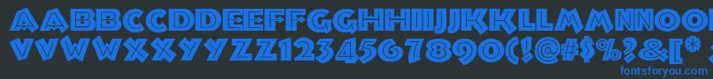Troglodytenf Font – Blue Fonts on Black Background