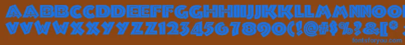 Troglodytenfフォントについての詳細 フォントTroglodytenf – 茶色の背景に青い文字