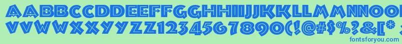 Troglodytenf Font – Blue Fonts on Green Background