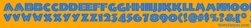 Troglodytenf Font – Blue Fonts on Orange Background