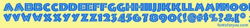 Troglodytenf Font – Blue Fonts on Yellow Background