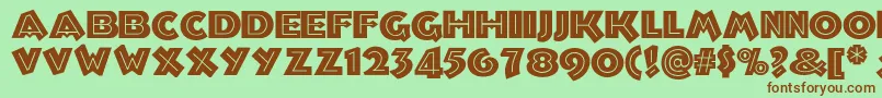 Troglodytenf Font – Brown Fonts on Green Background