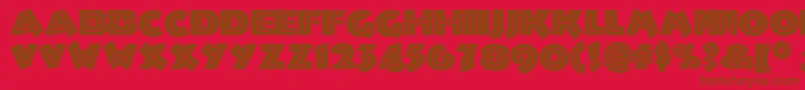 フォントTroglodytenf – 赤い背景に茶色の文字