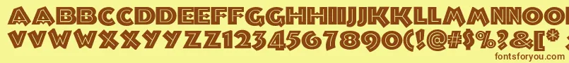 Troglodytenf Font – Brown Fonts on Yellow Background