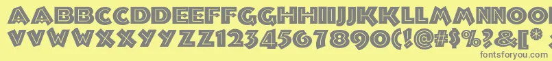 Troglodytenf Font – Gray Fonts on Yellow Background