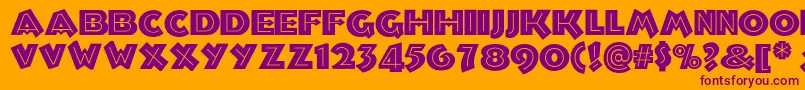 Troglodytenf Font – Purple Fonts on Orange Background