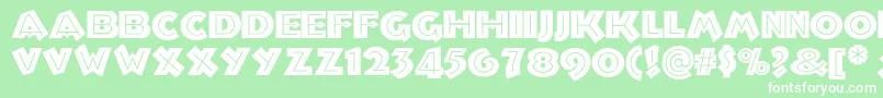 Troglodytenf Font – White Fonts on Green Background