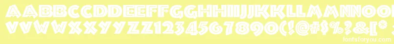 Troglodytenf Font – White Fonts on Yellow Background