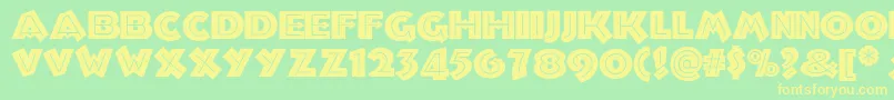 Troglodytenf Font – Yellow Fonts on Green Background