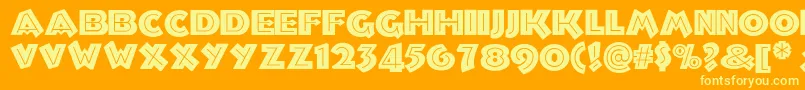 Troglodytenf Font – Yellow Fonts on Orange Background