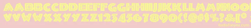 Troglodytenf Font – Yellow Fonts on Pink Background
