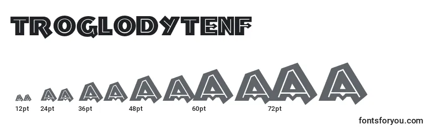 Размеры шрифта Troglodytenf