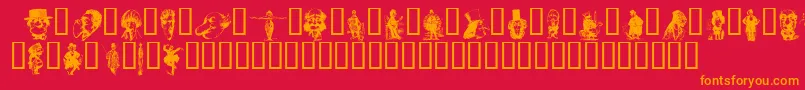 Fonte UncaPale1 – fontes laranjas em um fundo vermelho