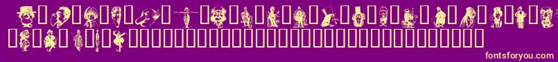 UncaPale1-Schriftart – Gelbe Schriften auf violettem Hintergrund