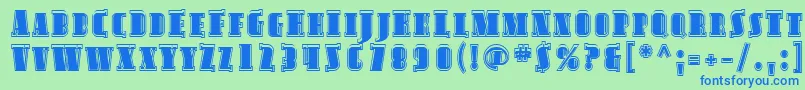 Sfavondalescinline Font – Blue Fonts on Green Background